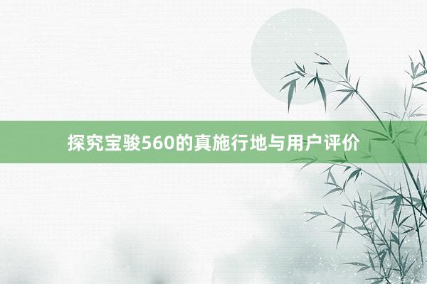 探究宝骏560的真施行地与用户评价